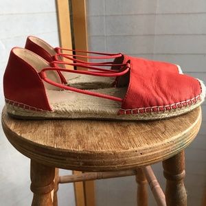 Eileen Fisher espadrille sz 9 flats in orange red